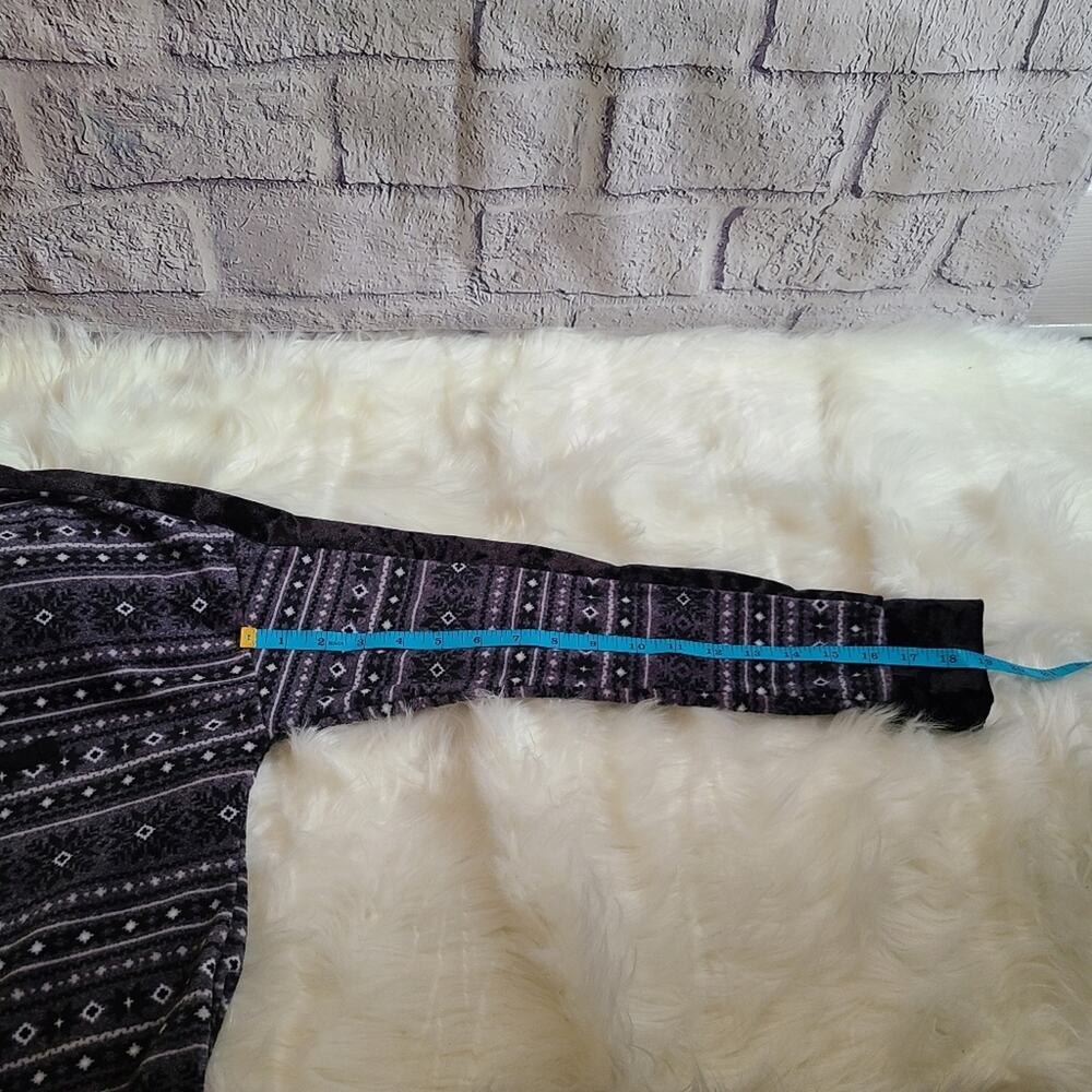 Simply Vera Wang Gray Soft‎ Fair Isle Winter Snowflake Pajama Hoodie Medium - Picture 9 of 12
